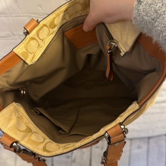 Coach Yellow Monogram Handbag - Picture 8 of 8